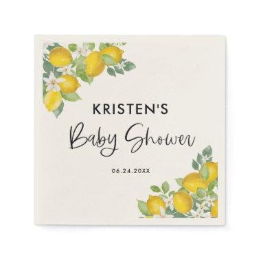 Citrus Lemon Theme Baby Shower Napkins