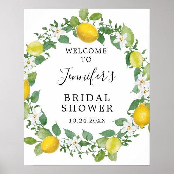 Citrus Lemon Themed Bridal Shower Welcome Sign