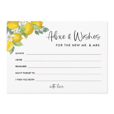 Citrus Lemon Wedding Advice and Wishes Thank You Invitations