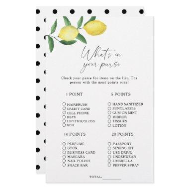 Citrus lemon - What's in your purse game