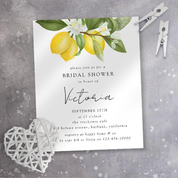 Citrus Lemons Bridal Shower Invitations