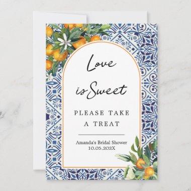 Citrus Love is sweet take a treat favor sign Invitations