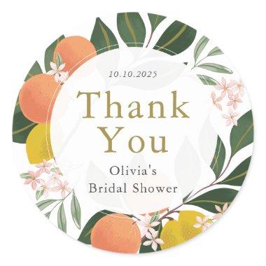 Citrus Main Squeeze Thank You Classic Round Sticker