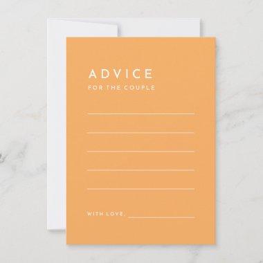 Citrus Minimalist Orange Wedding Advice Card