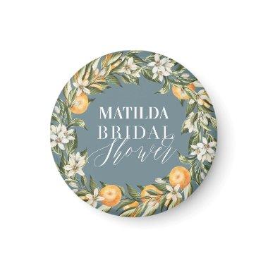 Citrus, orange + blossom bridal shower party decor magnet