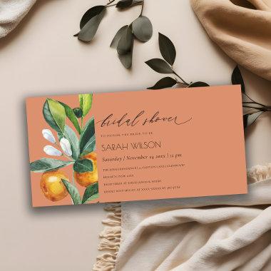 Citrus Orange Botanical Rust  Invite
