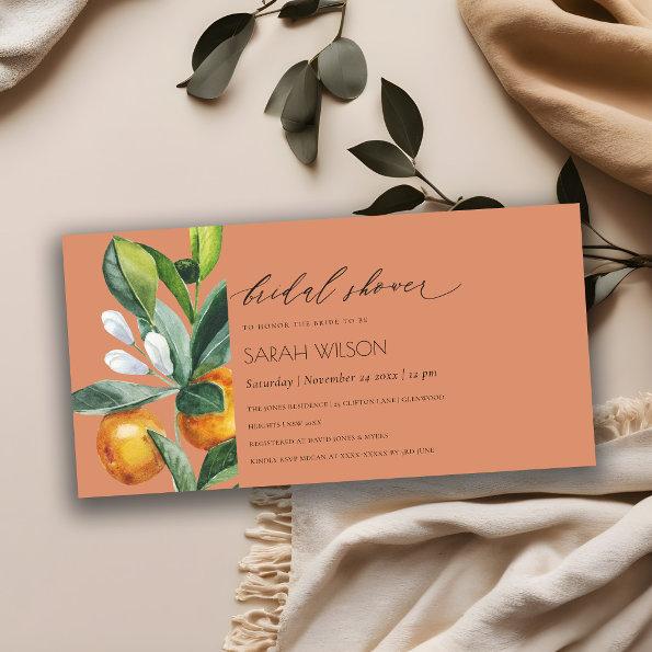 Citrus Orange Botanical Rust  Invite