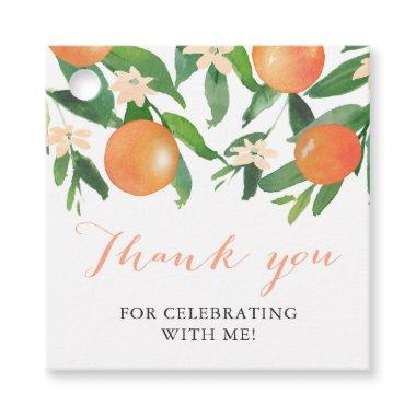 Citrus Orange Charcoal Bridal or Wedding Shower Favor Tags