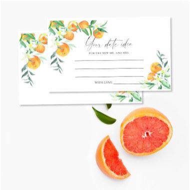 Citrus Orange - Date night ideas \ Date jar Enclosure Invitations