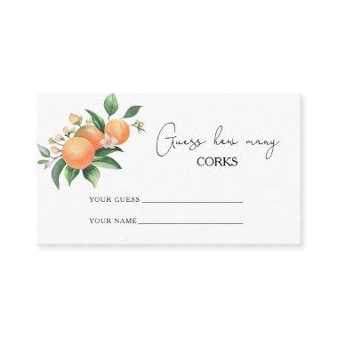 Citrus orange - guess how many corks bridal game enclosure