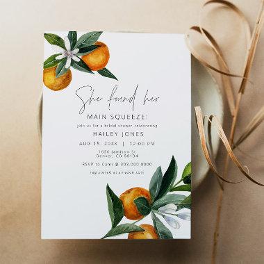 Citrus Orange Main Squeeze Bridal Shower Invitations
