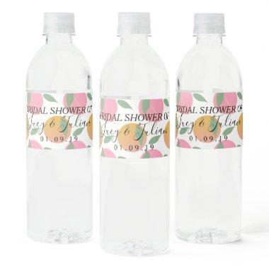 Citrus Orange Peaches Fruit Wedding Water Bottle Label