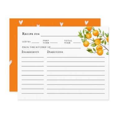 Citrus Orange Summer Bridal Shower Recipe Invitations