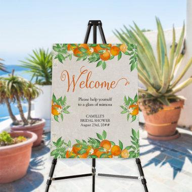 Citrus Oranges Blossom and Greenery Welcome Foam Board