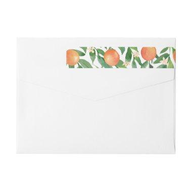 Citrus Oranges Charcoal Black  Wrap Around Label