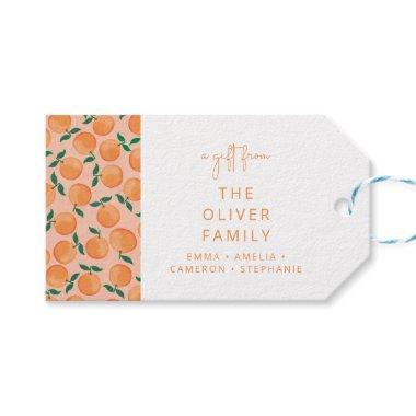 Citrus Oranges Fruit Custom Name Enclosure From Gift Tags