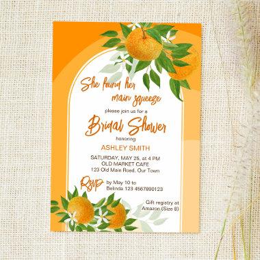 Citrus oranges main squeeze summer bridal shower Invitations