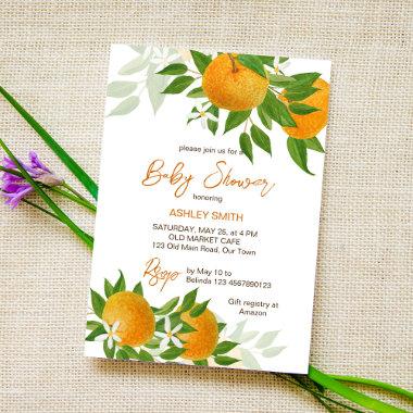 Citrus oranges summer baby shower