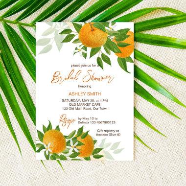 Citrus oranges summer bridal shower Invitations