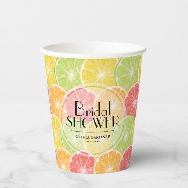 Citrus Slices Bridal Shower Paper Cups