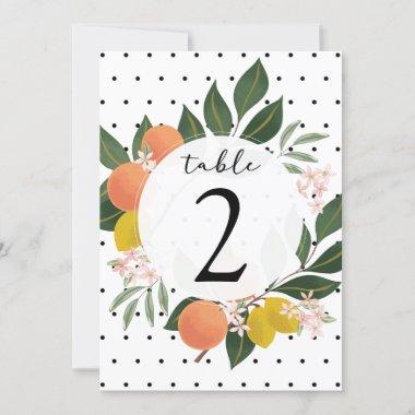 Citrus Table Number