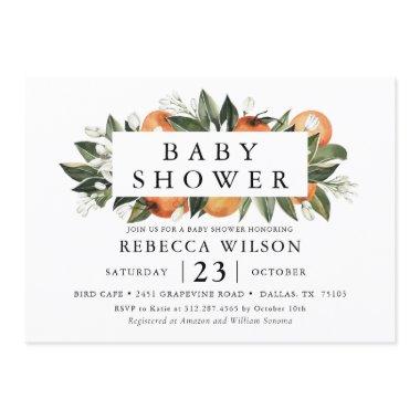 Citrus Theme Spring Baby Shower Invitations