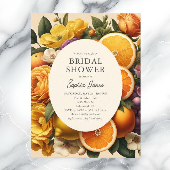 Citrus Vibrant Bloom Cottagecore Bridal Shower PostInvitations