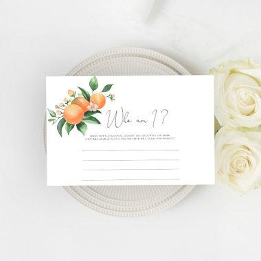 Citrus - Who am I bridal shower game Stationery