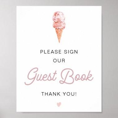 CLARA Retro Ice Cream Blush Sign Our Guestbook
