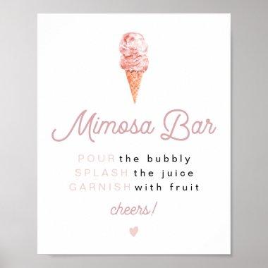 CLARA Retro Ice Cream Bridal Shower Mimosa Bar Po Poster