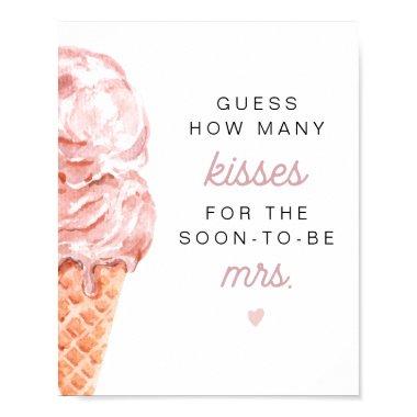 CLARA Retro Ice Cream Guess How Many Kisses Poste Poster