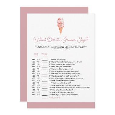 CLARA Retro What Did The Groom Say Bridal Game Inv