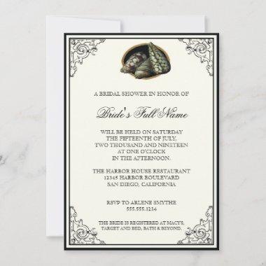 Class Shells Black and Cream - Wedding Invitations