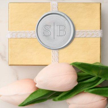 Classic 2 Monogram Elegant Wedding Couple Initial Wax Seal Sticker