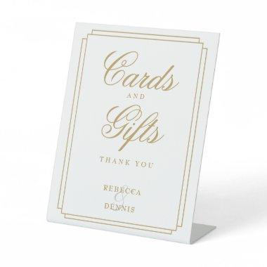 Classic Art Deco Elegant Gold  And Gifts Pedestal Sign