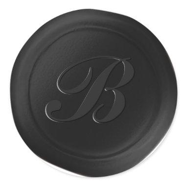 Classic Black 1 Letter Monogram Wax Seal Stickers