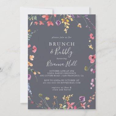 Classic Blue Brunch and Bubbly Bridal Shower Invitations