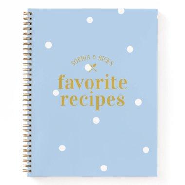 Classic Blue Spot Engagement Newlywed Recipe Notebook