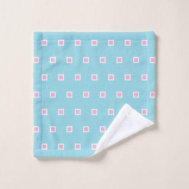 Classic Blue Square Pattern Wash Cloth