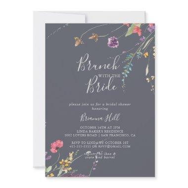 Classic Blue Wild Brunch with the Bride Shower  Invitations