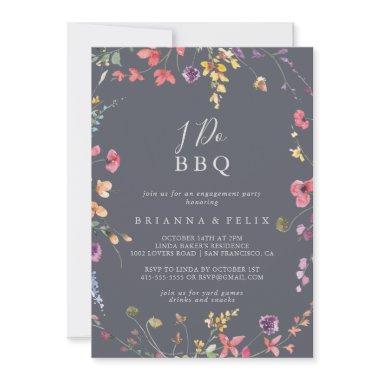 Classic Blue Wild I Do BBQ Engagement Party Invitations