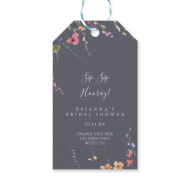 Classic Blue Wild Sip Sip Hooray Bridal Shower Gift Tags