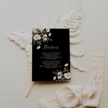 Classic Blush Wildflower Black Wedding Directions Enclosure