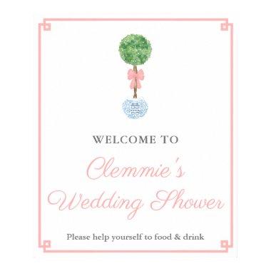 Classic Boxwood Topiary Pink  Welcome Poster