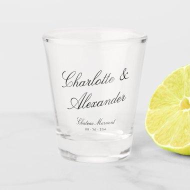 Classic Calligraphy Old Money Wedding Shot Glass
