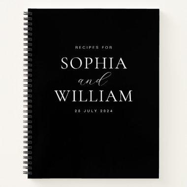 Classic Chic Black and White Couples Recipe Notebook