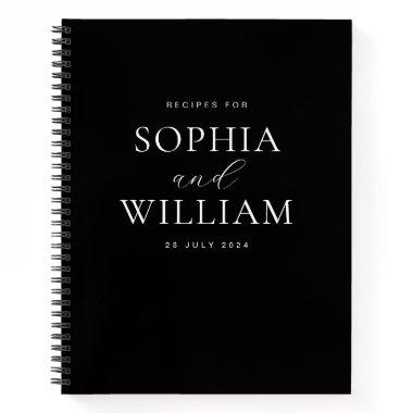 Classic Chic Black and White Couples Recipe Notebook