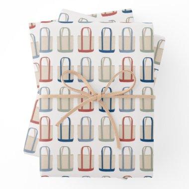 Classic Coastal Tote Bag Beach New England Wrapping Paper Sheets