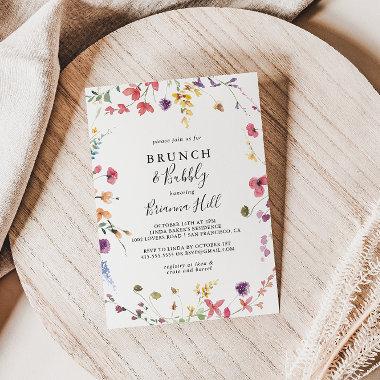 Classic Colorful Brunch and Bubbly Bridal Shower Invitations