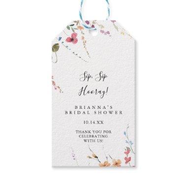 Classic Colorful Sip Sip Hooray Bridal Shower Gift Tags